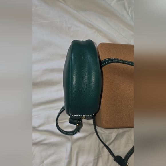 Portland Leather Small Round Crossbody Bag In Peacock - Picture 4 of 5